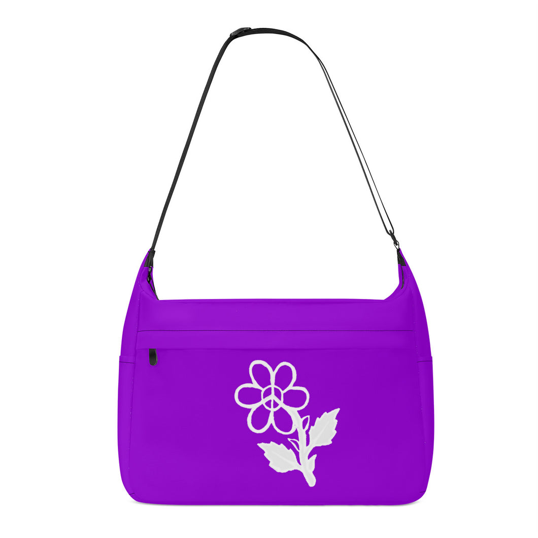 Ti Amo I love you - Exclusive Brand - Dark Violet - White Daisy - Journey Computer Shoulder Bag