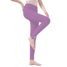 Load image into Gallery viewer, Ti Amo I love you - Exclusive Brand - Opera Mauve - Angry Fish  - Womens / Teen Girls  / Womens Plus Size  - Yoga Leggings - Sizes XS-3XL
