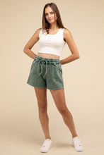 Load image into Gallery viewer, Acid Wash Fleece Drawstring Shorts with Pockets
