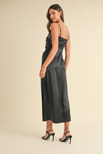 Load image into Gallery viewer, Mable Embroidered Cami Satin Midi Slit Dress
