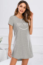 Load image into Gallery viewer, Graphic Round Neck Short Sleeve Lounge Dress
