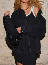 Load image into Gallery viewer, Button Up Collared Neck Denim Jacket

