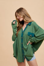 Load image into Gallery viewer, Annie Wear Waffle-Knit Mineral Washed Button Down Shirt
