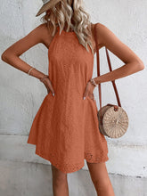 Load image into Gallery viewer, Eyelet Grecian Neck Mini Dress
