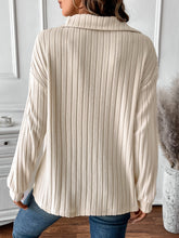 Load image into Gallery viewer, Ribbed Johnny Collar Long Sleeve T-Shirt
