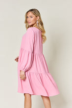 Load image into Gallery viewer, Double Take Full Size V-Neck Balloon Sleeve Tiered Dress
