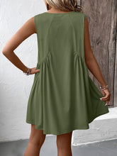 Load image into Gallery viewer, Ruched V-Neck Sleeveless Mini Dress
