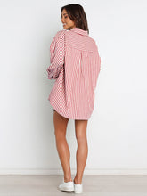 Load image into Gallery viewer, Striped Dropped Shoulder Shirt and Shorts Set
