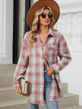 Load image into Gallery viewer, Plaid Collared Neck Long Sleeve Shirt
