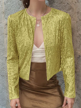 Load image into Gallery viewer, Full Size Sequin Open Front Cropped Jacket
