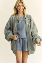 Load image into Gallery viewer, Davi &amp; Dani Exposed Seam Zip Up Dropped Shoulder Jacket
