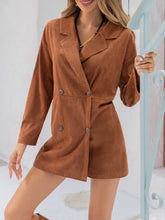 Load image into Gallery viewer, Lapel Collar Long Sleeve Romper
