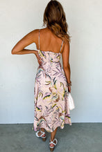 Load image into Gallery viewer, Apricot Tropical Print Spaghetti Straps Cupped Dress
