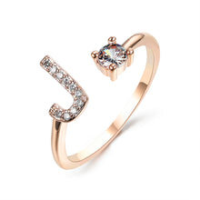 Load image into Gallery viewer, Womens New Design Adjustable 26 Initial Letter Ring Fashion Simple Elegant Jewelry
