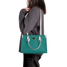 Load image into Gallery viewer, Ti Amo I love you - Exclusive Brand - Elf Green - Luxury Womens PU Tote Bag - Cream Straps
