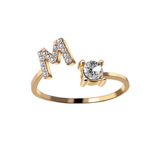 Load image into Gallery viewer, Womens New Design Adjustable 26 Initial Letter Ring Fashion Simple Elegant Jewelry
