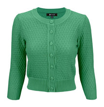 Load image into Gallery viewer, Cute Pattern Cropped Cardigan Sweater  3/4 Sleeve

