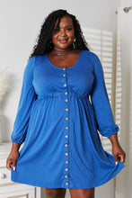 Load image into Gallery viewer, Double Take Scoop Neck Empire Waist Long Sleeve Dress - Sizes S-2XL
