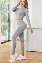 Load image into Gallery viewer, Mock Neck Long Sleeve Top and Leggings Active Set
