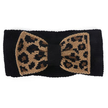 Load image into Gallery viewer, KNIT LEOPARD BOW HEADBAND
