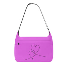 Load image into Gallery viewer, Ti Amo I love you - Exclusive Brand - Deep Lavender Magenta - Double Script Heart - Journey Computer Shoulder Bag
