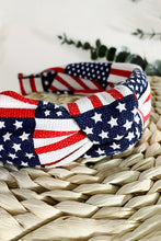 Load image into Gallery viewer, Navy Blue Flag Day Knotted Headband
