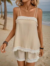 Load image into Gallery viewer, Fringe Square Neck Cami and Shorts Set
