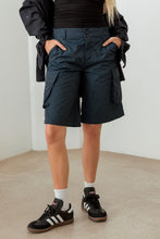 Load image into Gallery viewer, Tasha Apparel Navy Cargo Bermuda Shorts
