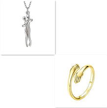 Load image into Gallery viewer, Love Hug Necklace Unisex Men Women Couple Jewelry Simple Temperament Clavicle Chain Gift
