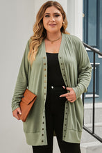 Load image into Gallery viewer, Snap Up V-Neck Long Sleeve Cardigan with Pockets
