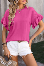 Load image into Gallery viewer, Orchid Petal Ruffle Sleeve Textured Top
