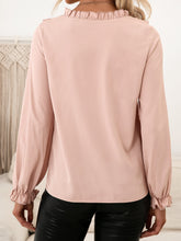 Load image into Gallery viewer, Frill Round Neck Flounce Sleeve Blouse
