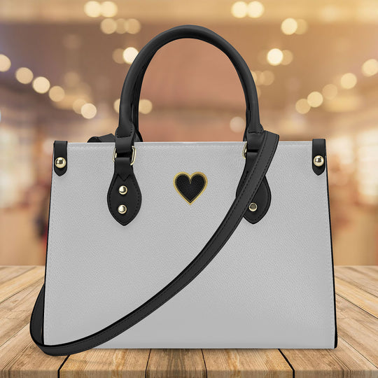Ti Amo I love you - Exclusive Brand - Alto Gray - Luxury Womens PU Tote Bag - Black Straps