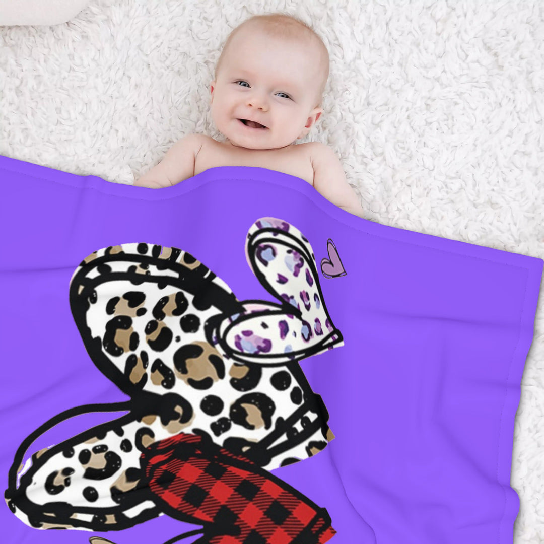 Light Purple - Leopard Hearts - Baby Soft Blankets - Ti Amo I love you Exclusive Baby Blankets