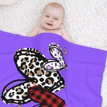 Load image into Gallery viewer, Light Purple - Leopard Hearts - Baby Soft Blankets - Ti Amo I love you Exclusive Baby Blankets
