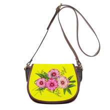 Load image into Gallery viewer, Ti Amo I love you - Exclusive Brand - Yellow - Pink Floral - Saddle Bag
