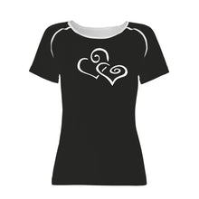 Load image into Gallery viewer, TI Amo I love you - Exclusive Brand - Tuatara - Double White Heart - Women&#39;s T shirt
