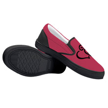 Load image into Gallery viewer, Ti Amo I love you - Exclusive Brand - Viva Magenta - Double Black Heart - Women&#39;s- Slip-on Shoes - Black Soles
