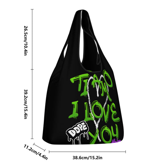 Ti Amo I love you - Exclusive Brand  - Hip Hop Logo - 3 Pcs Grocery Bags