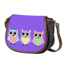 Load image into Gallery viewer, Ti Amo I love you - Exclusive Brand - Heliotrope 3 - 3 Owls -  Saddle Bag
