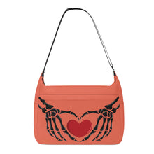 Load image into Gallery viewer, Ti Amo I love you - Exclusive Brand - Burnt Sienna - Skeleton Heart Hands  -  Journey Computer Shoulder Bag
