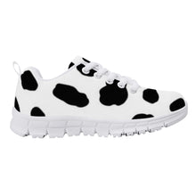 Load image into Gallery viewer, Ti Amo I love you - Exclusive Brand - White with Black Cow Spots - Kids Sneakers - White Soles
