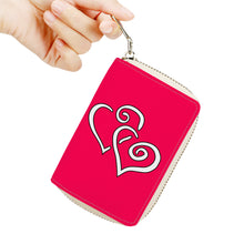 Load image into Gallery viewer, Ti Amo I love you - Exclusive Brand - Frolly - Double White Heart -PU Leather -  Zipper Card Holder
