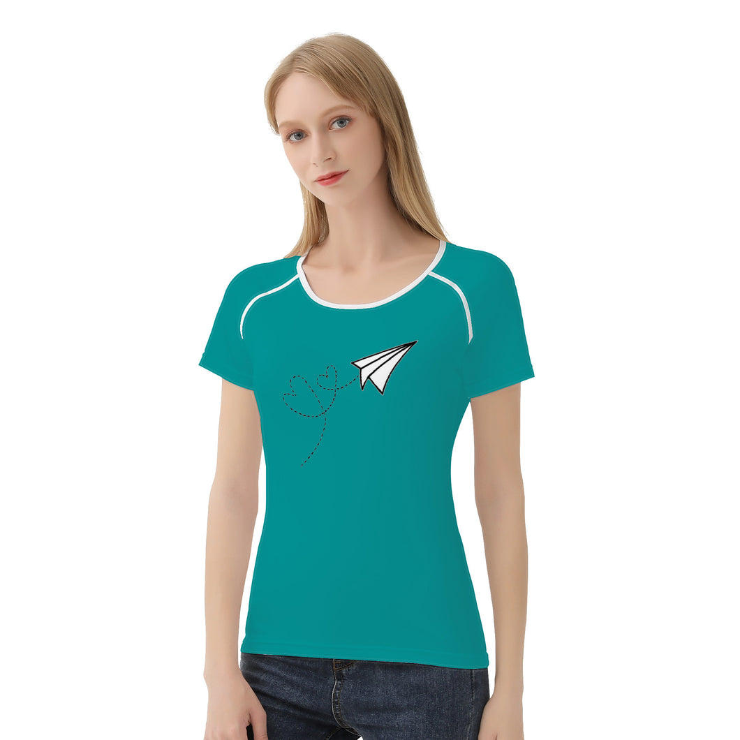 Ti Amo I love you - Exclusive Brand  - Veridian Green - Paper Airplane - Women's T shirt