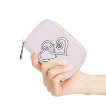 Load image into Gallery viewer, Ti Amo I love you - Exclusive Brand - Prim - Double White Heart - PU Leather - Zipper Card Holder
