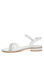 Load image into Gallery viewer, Nobbity Rhinestone Pearl Detail Flat Sandals
