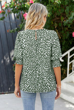 Load image into Gallery viewer, Polka Dot Round Neck Lantern Sleeve Blouse
