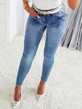 Load image into Gallery viewer, Rhinestone Skinny Jeans with Pockets
