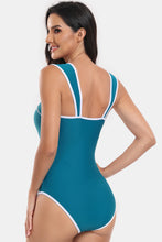 Load image into Gallery viewer, Contrast Trim Wide Strap One-Piece Swimwear
