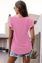 Load image into Gallery viewer, Ruffled Round Neck Cap Sleeve Blouse
